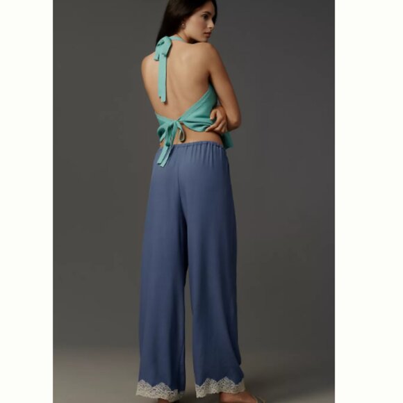 By Anthropologie Lace-Trim Silky Pull-On Pants - S - NWT - Picture 3 of 3